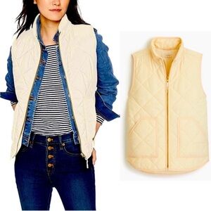 J. Crew Mercantile White/Cream Puffer Vest Size X-Small